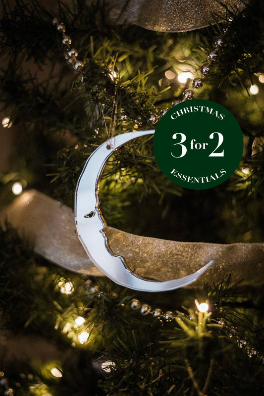 Mirrored Crescent Moon Ornament