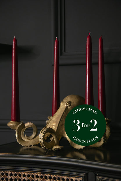 Tapered Dinner Candles - Wine Red