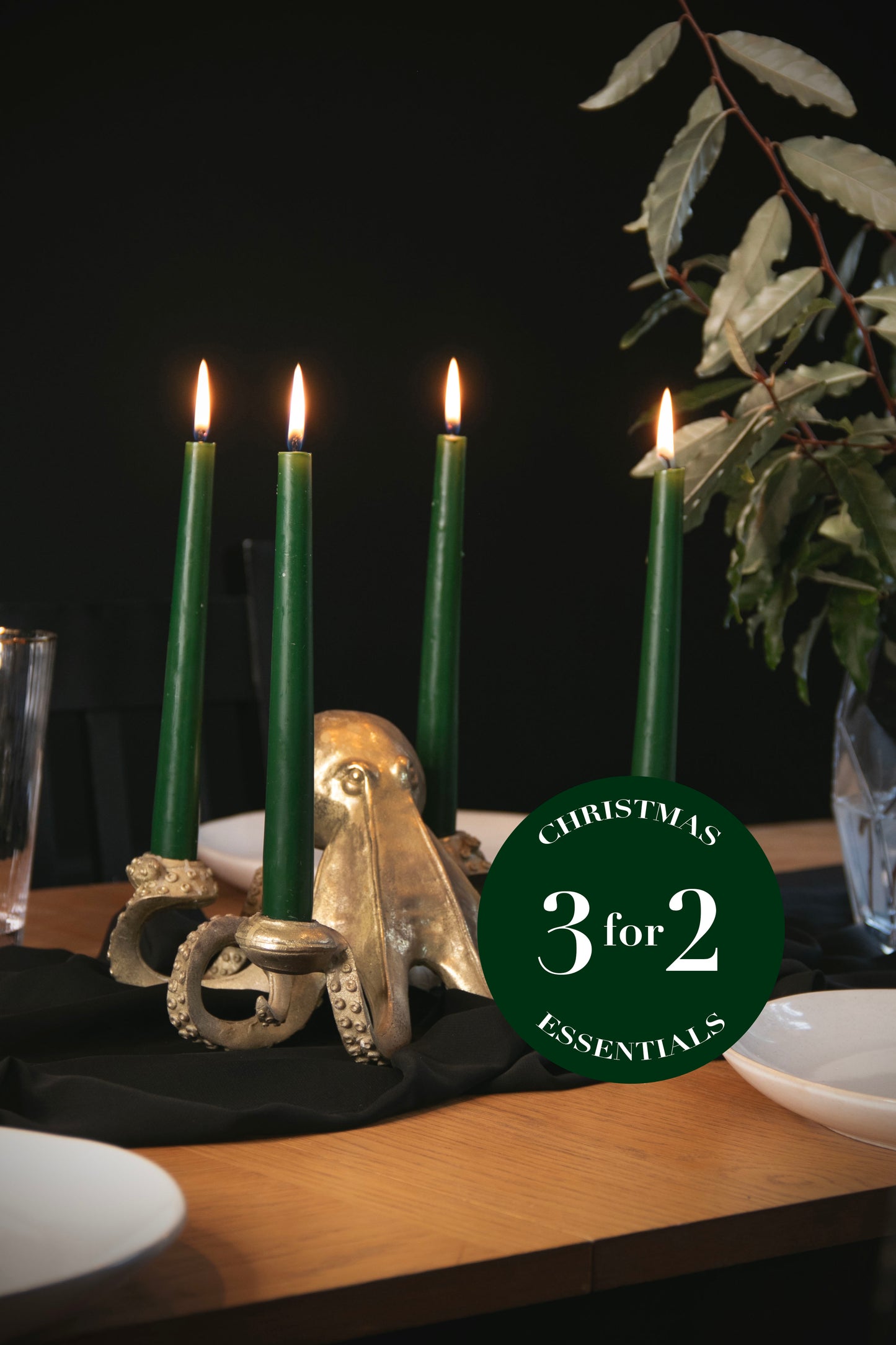 Tapered Dinner Candles - Green