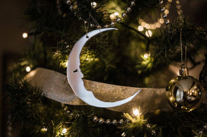 Mirrored Crescent Moon Ornament