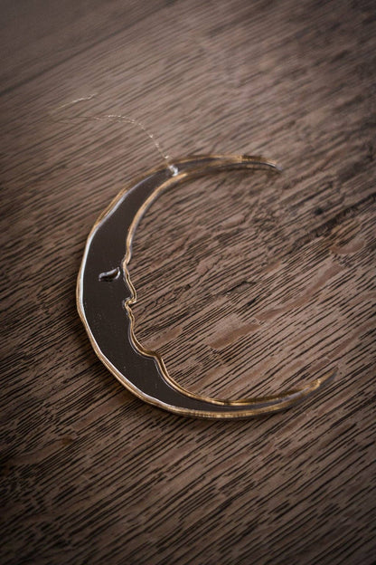 Mirrored Crescent Moon Ornament