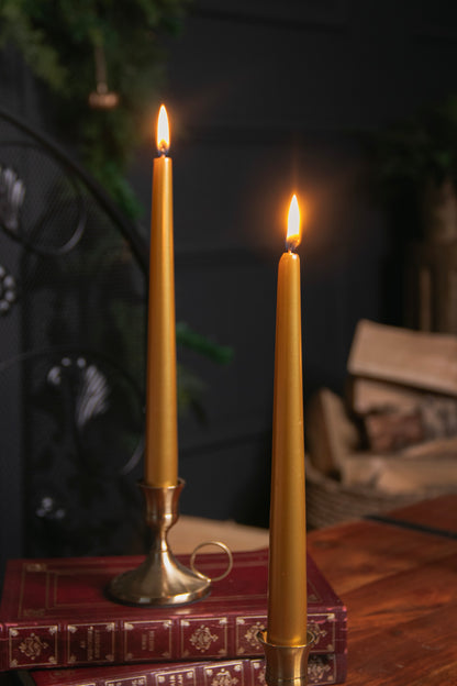 Tapered Dinner Candles - Gold