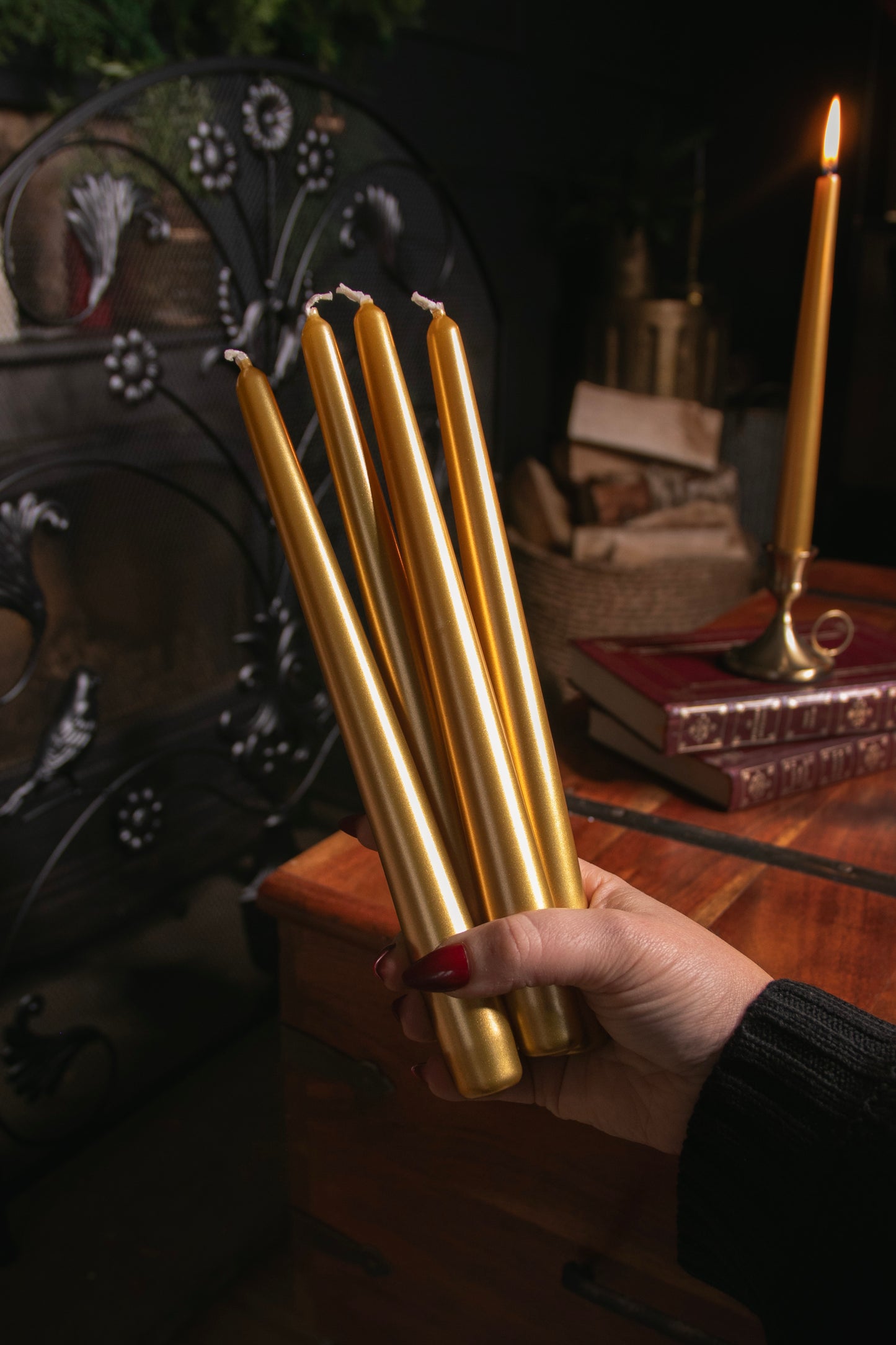 Tapered Dinner Candles - Gold