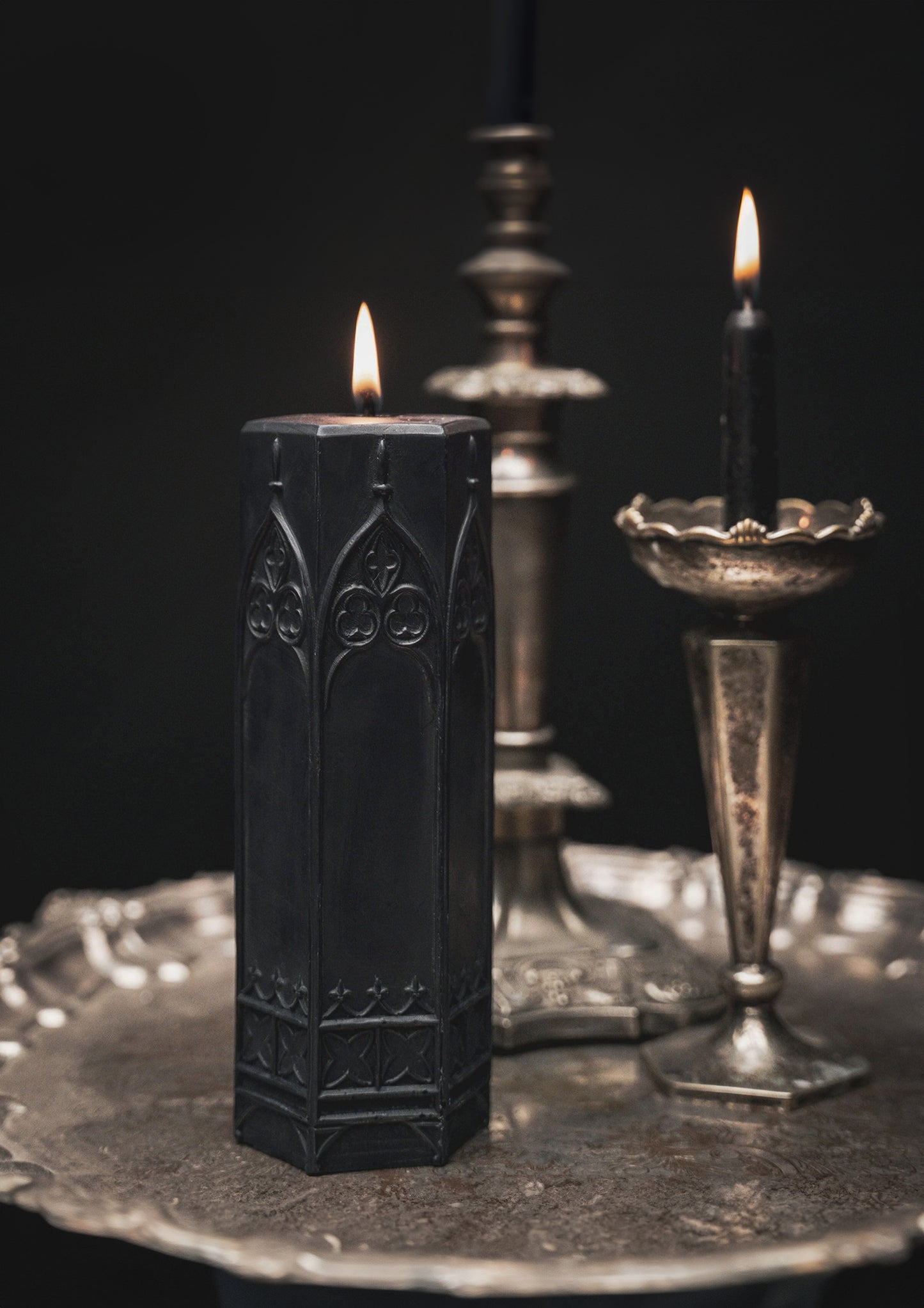 The Cathedral Gothic Pillar Candle by The Blackened Teeth