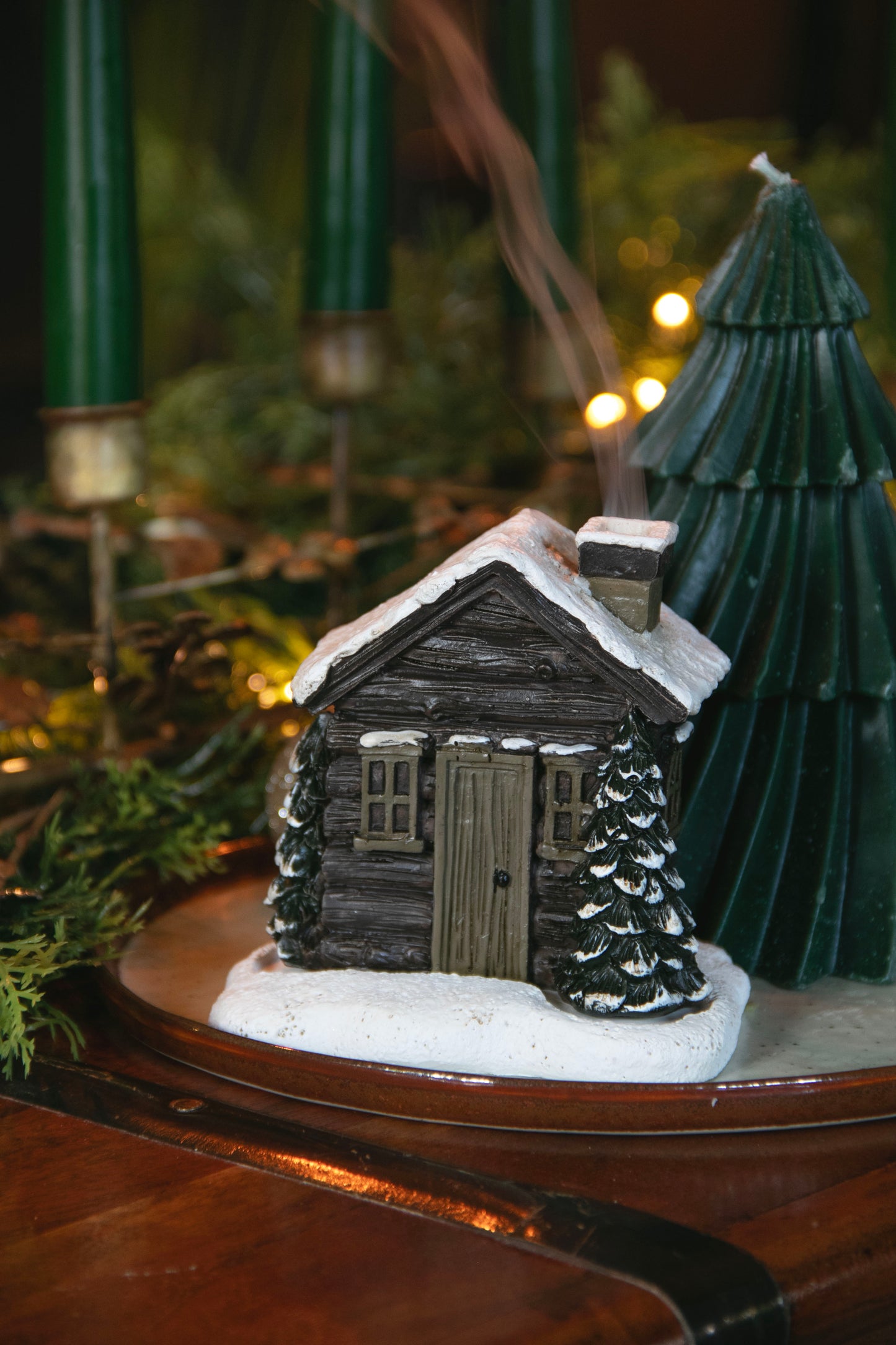 Log Cabin Incense Cone Burner