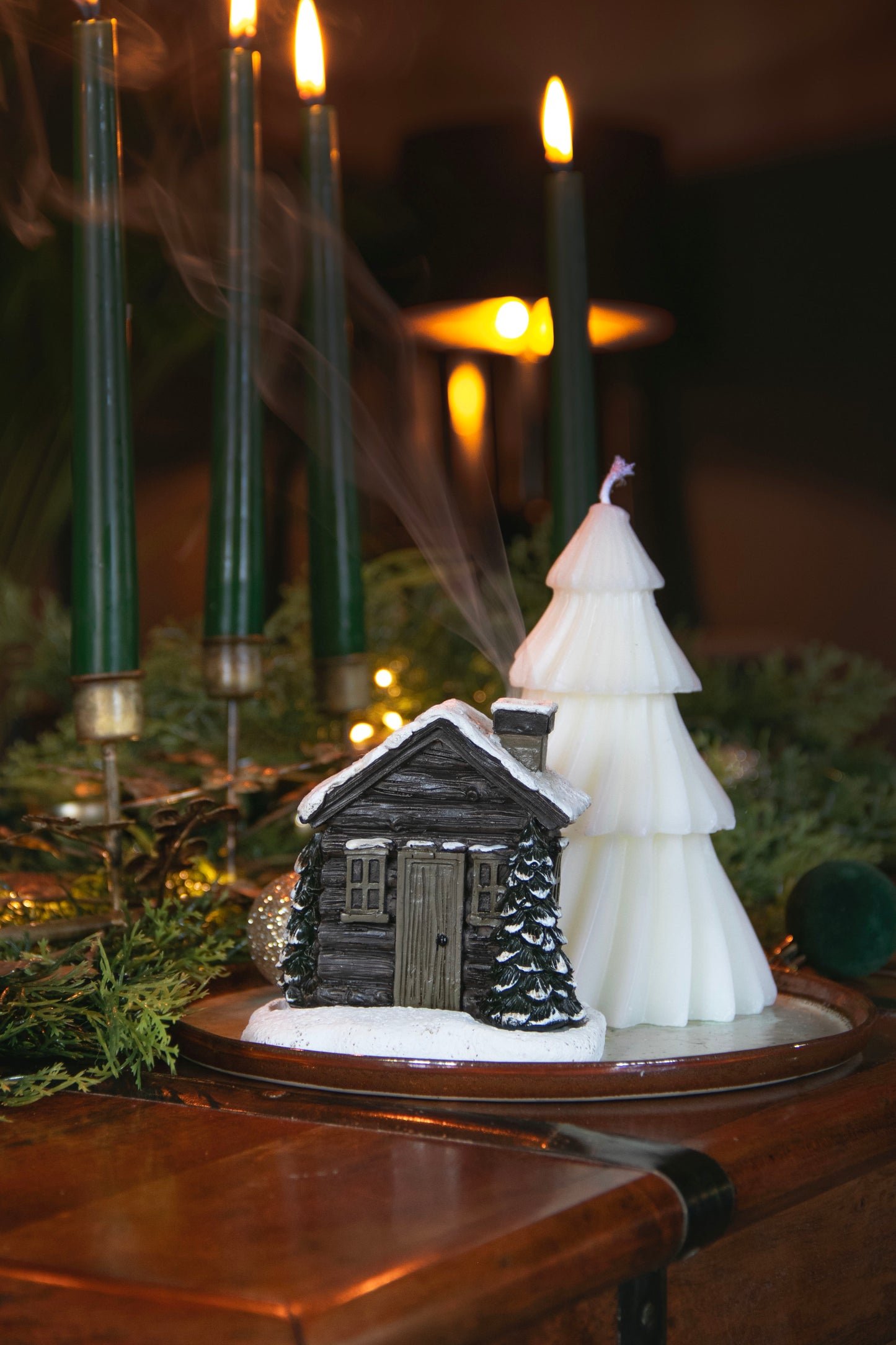 Log Cabin Incense Cone Burner