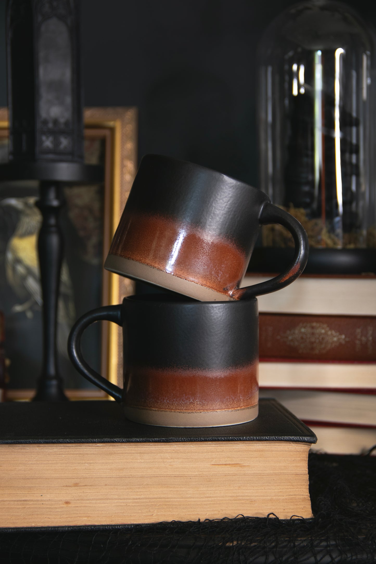 Black & Brown Reactive Glaze Stoneware Mug