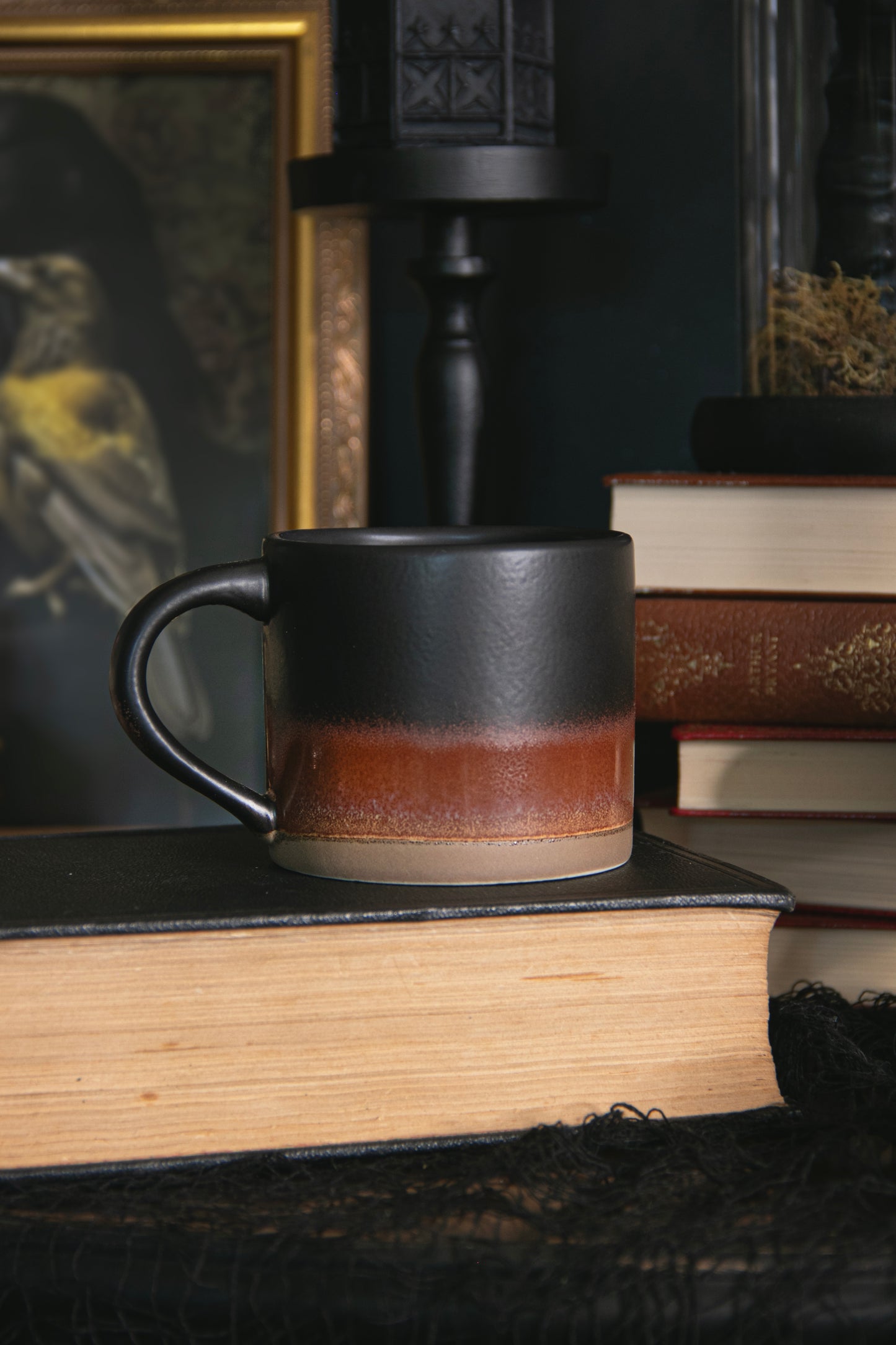 Black & Brown Reactive Glaze Stoneware Mug