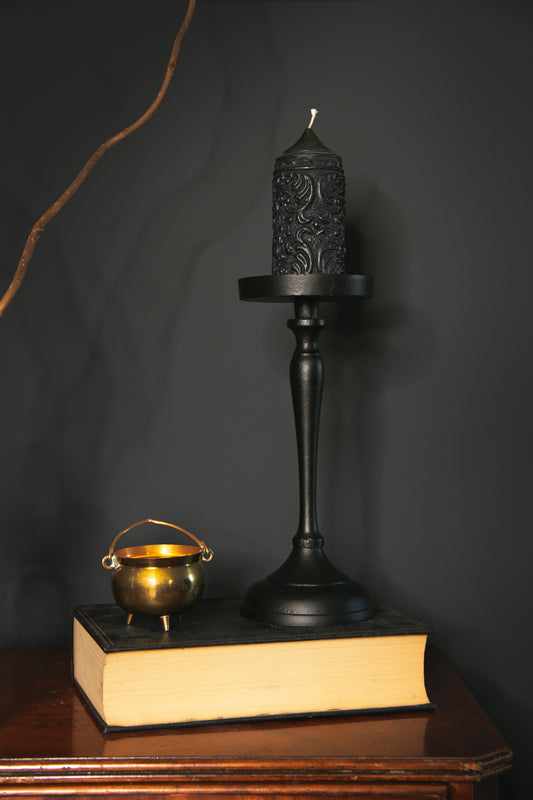 Black Pillar Candle Holder